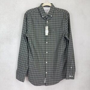 NEW Original Penguin Men's S Button Front Long Sleeve Shirt in Gargoyle Green